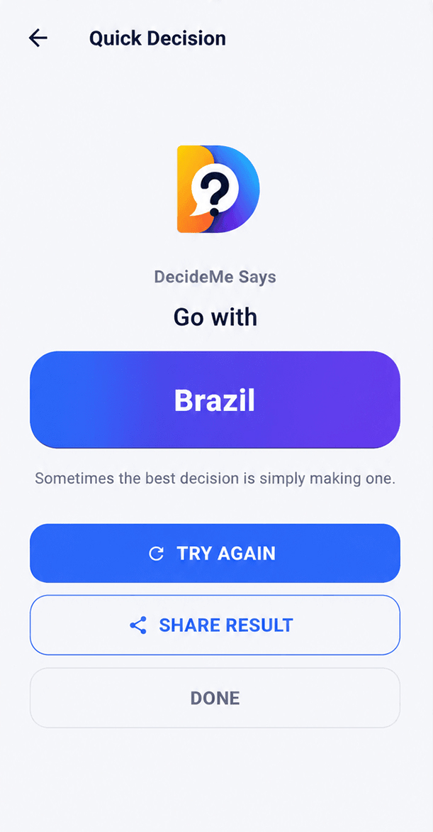 DecideMe App Screenshot 2