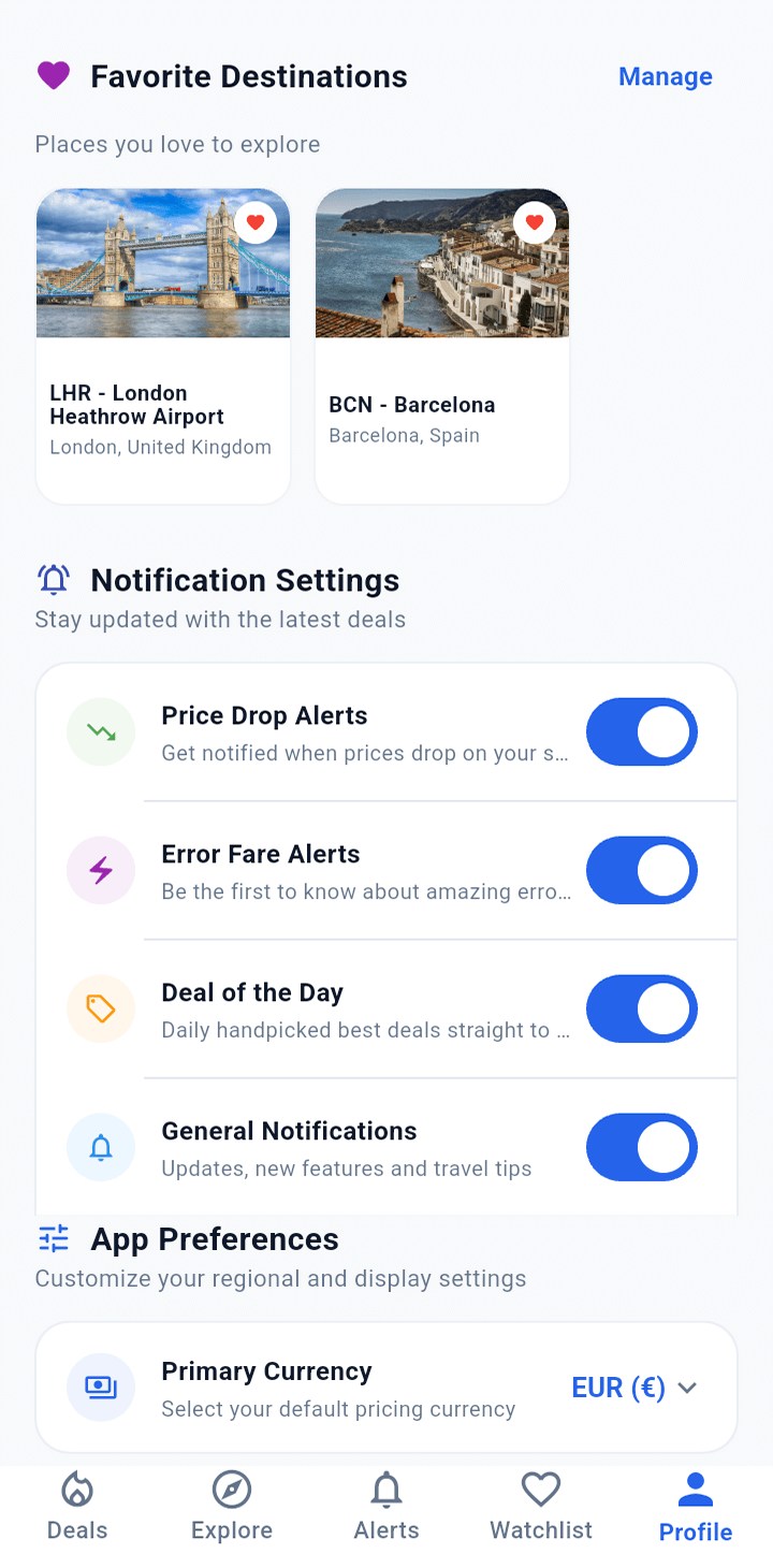 FlyScout notification settings