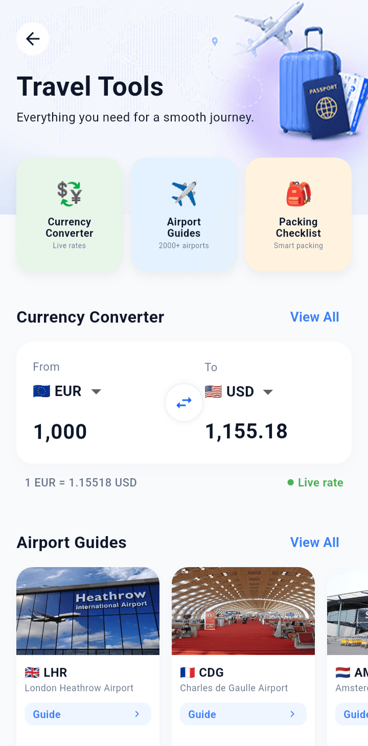 FlyScout travel deals screen