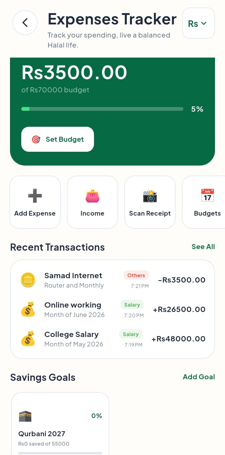 Halal Life personal progress screen