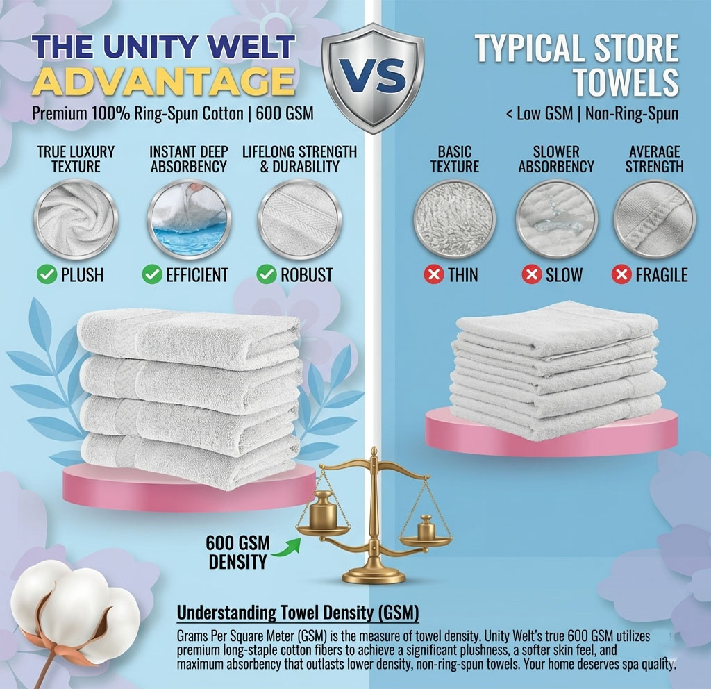 Unity Welt 600 GSM premium cotton towels